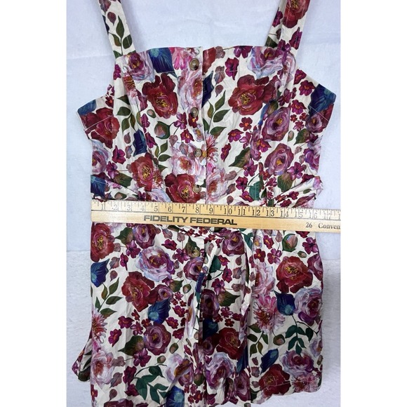 Baltic Born Sz L Multicolor Floral Front Button Tie Pockets Zariah Romper NWT - Picture 9 of 16